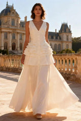 Elegant Vintage Sleeveless Swing Tiered Prom Dress