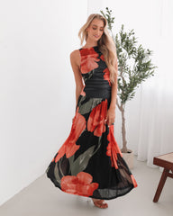Balayage Black Floral Maxi Dress | Women's Floral Maxi Dress