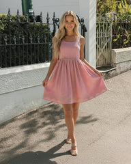 Elesha Pink Print Dress | Women's Floral Mini Dress