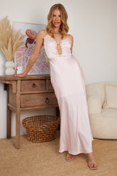 Elice Pink Maxi Dress | Women's Satin Maxi Dress