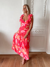 Emmaline Orange Floral Dress | Women's Floral Maxi Dress