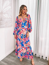 Ezmeralda Cobalt Blossom Dress | Women's Printed Midaxi Dress
