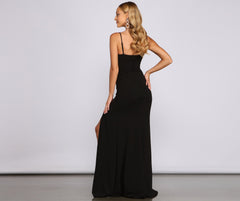 Jianna Formal A-Line Crepe Dress