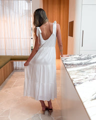 Lydia Dress - White | Women's Linen Midi Dress