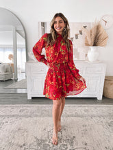 Neary Red Watercolour Dress | Women's Printed Mini Dress