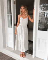 Sona Dress Oatmeal Spot | Women's Linen Midi Dress