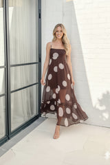 Thalindra White Spot Dress | Women's Polka Dot Maxi Dress