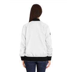 ASIG Legacy Women's Bomber Jacket — White Logo Bomber with Black Trim