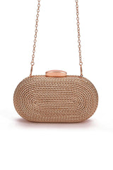 Aurora Gleam Clutch Bag - Rose Gold