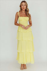 Sexy Backless Halter Tiered Ruched Waist Maxi Prom Dress