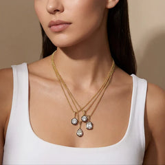 CZ Oval Encased Statement Necklace