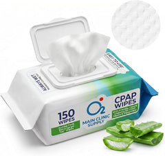 Main Clinic Supply CPAP Mask Cleaning Wipes – 150 Jumbo Count | Alcohol-Free, Unscented, Lint-Free CPAP Mask Wipes | 7" x 6" Cleaning Wipes for Masks, Cushions & Headgear
