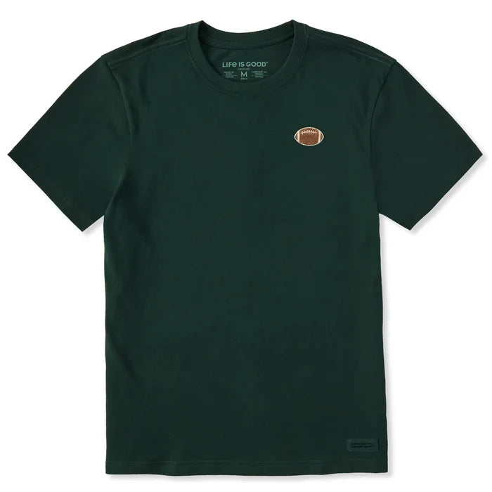 Men's Football Embroidery Short Sleeve Crusher Tee Shirt