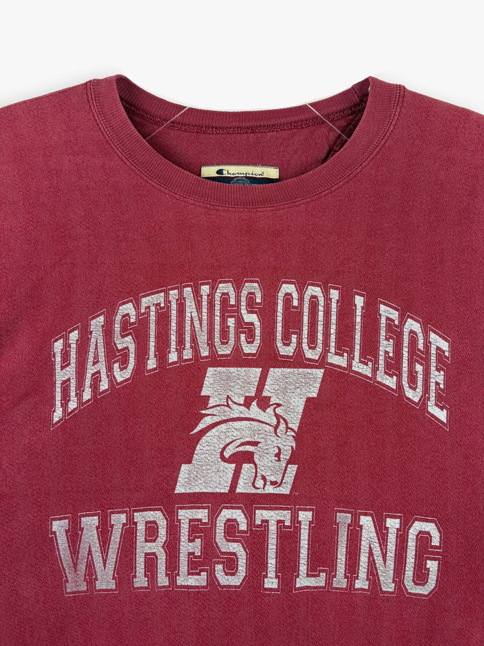 1990s Champion Reverse Weave Hastings College Wrestling Sweatshirt