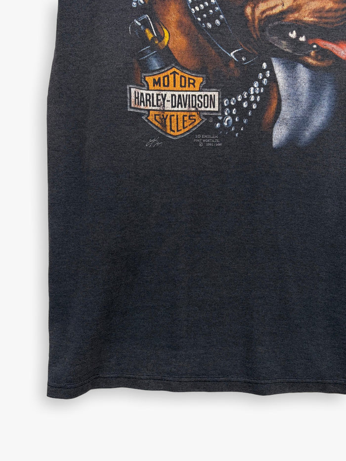 1991 Harley-Davidson 3D Emblem ”Survival of the Fittest” T-Shirt