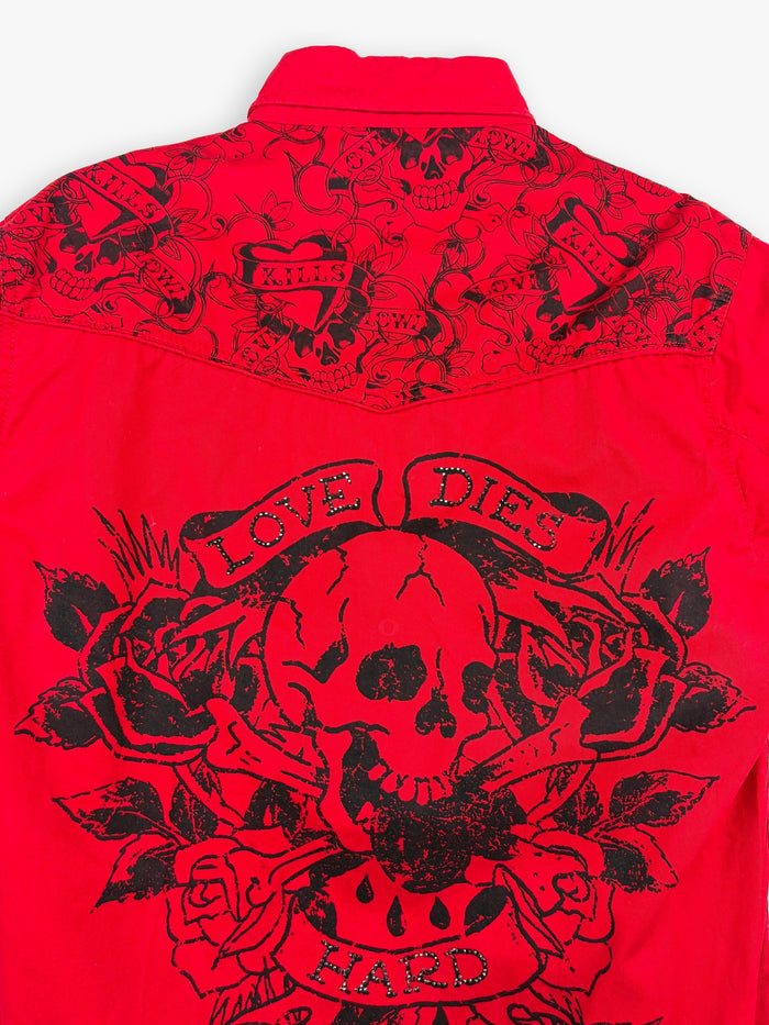 2000s Ed Hardy Button Up Shirt