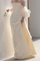 Strapless Satin Mermaid Slim Fit Prom Dress