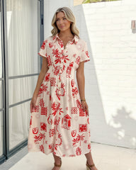 Hanae Cream Multi Dress | Women's Tropical Shirt Dress
