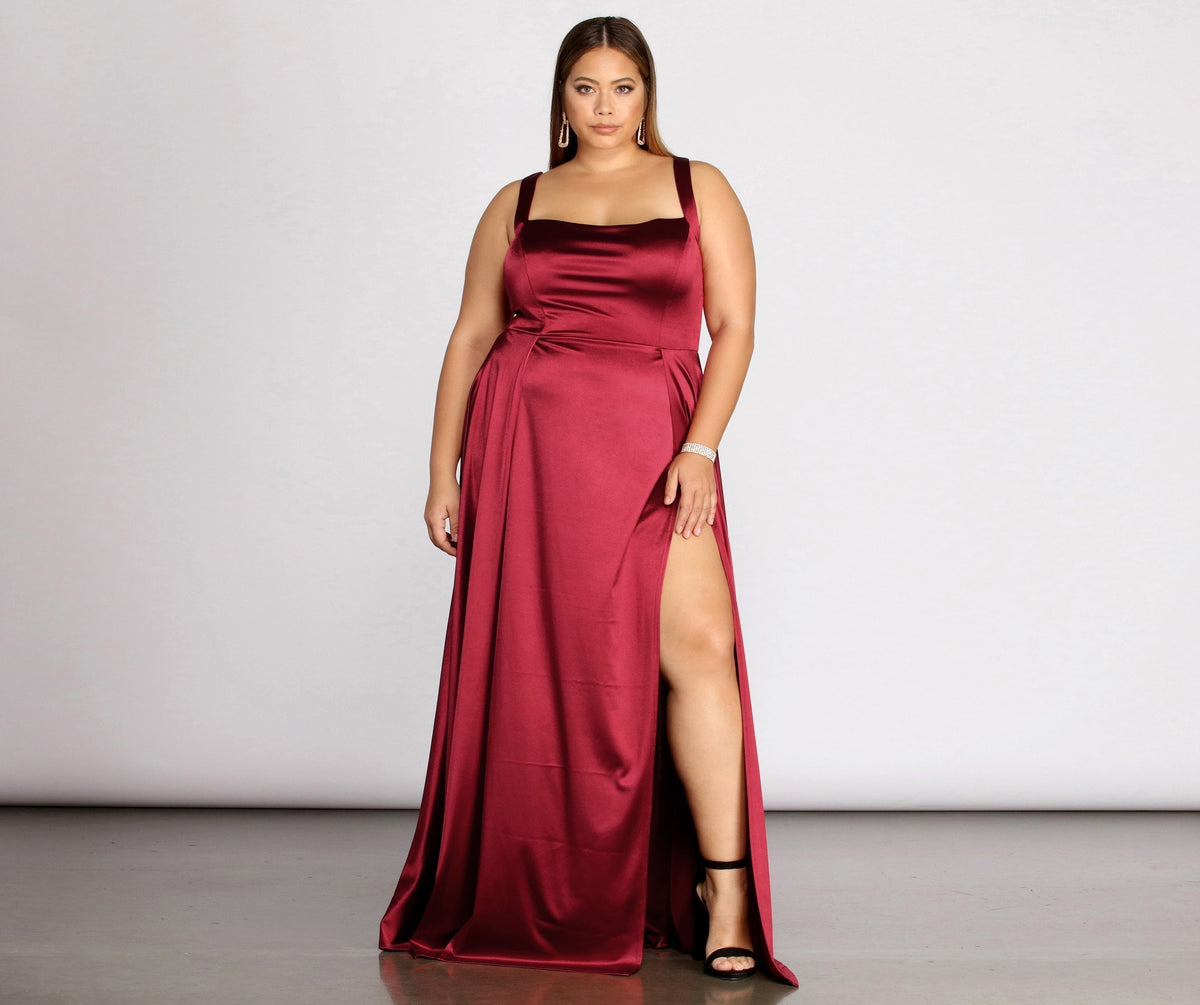 Plus Eve Double Slit Formal Dress