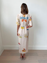 Rozellia Cream Print Dress | Women's Tropical Maxi Dress