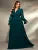 plus size V-neck irregular cross folding wood ear lace chiffon long sleeve dress Evening gown Ball dress Party dress