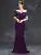 Line neck pleated tint sequin velvet fishtail Dress Evening Gown Ball dress Party dress Bridesmaid dress