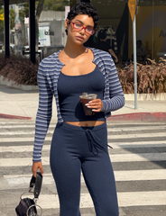 TIMARA CARDIGAN - NAVY STRIPE