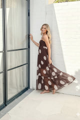 Thalindra White Spot Dress | Women's Polka Dot Maxi Dress