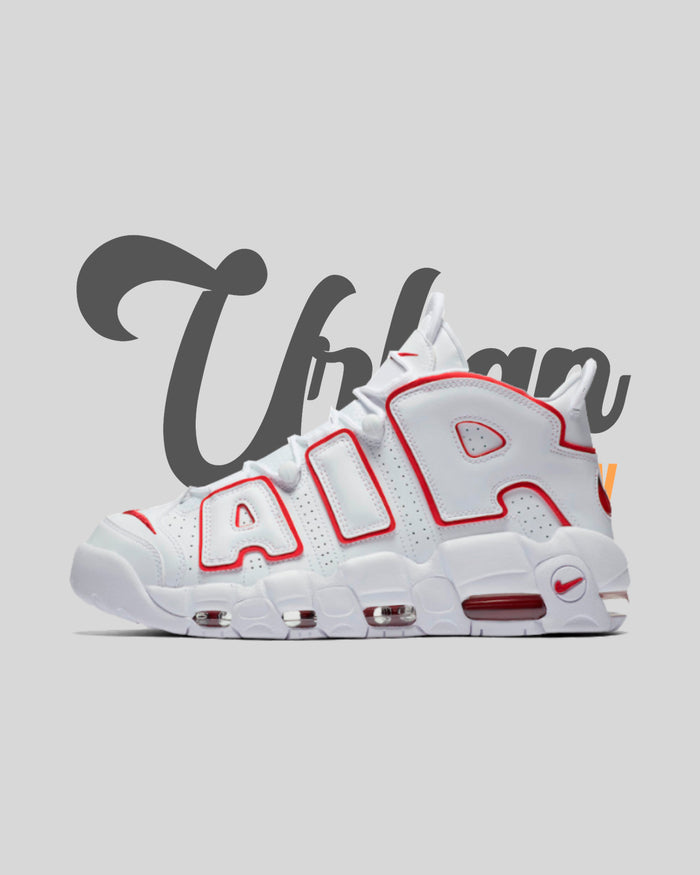 Nike Air More Uptempo White Varsity Red Outline