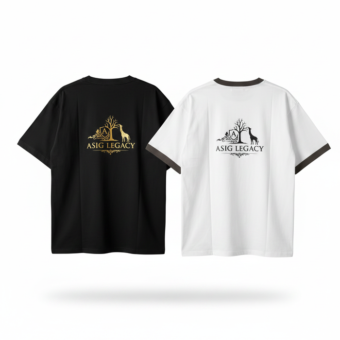 ASIG Legacy Shirt Negro y Blanco - Vista espalda ambas