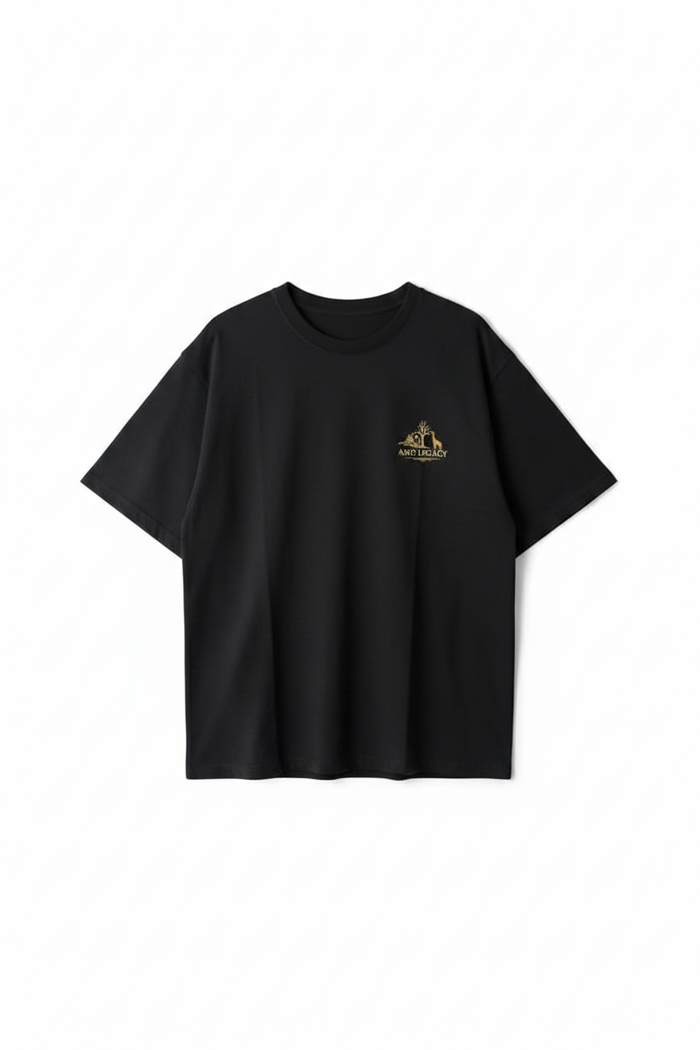 ASIG Legacy Tee negra frente logo dorado