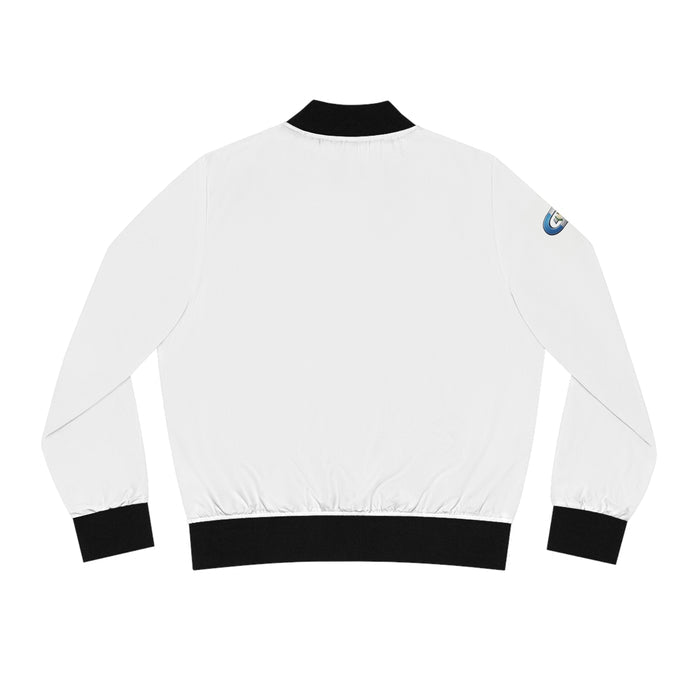 ASIG Legacy Women's Bomber Jacket — White Logo Bomber with Black Trim