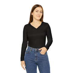 ASIG Legacy Women's V-Neck Long Sleeve Shirt — Gold Tree & Giraffe Logo