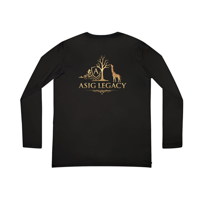 ASIG Legacy Women's V-Neck Long Sleeve Shirt — Gold Tree & Giraffe Logo