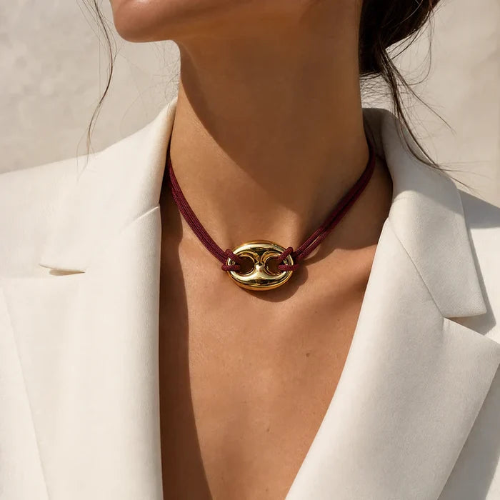 Chunky Mariner Accent Rope Necklace