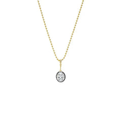 CZ Oval Encased Statement Necklace