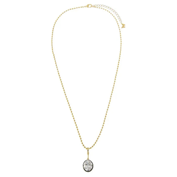 CZ Oval Encased Statement Necklace
