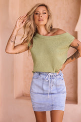 Dance In The Sun Knit Top - Olive