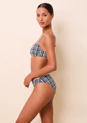 Daphne Bikini Bottom in Black Plaid