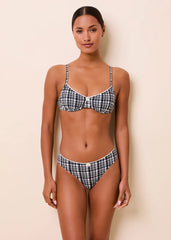 Daphne Bikini Top Black Plaid