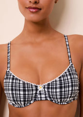 Daphne Bikini Top Black Plaid
