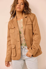 Desert Muse Vegan Suede Jacket - Toffee Brown