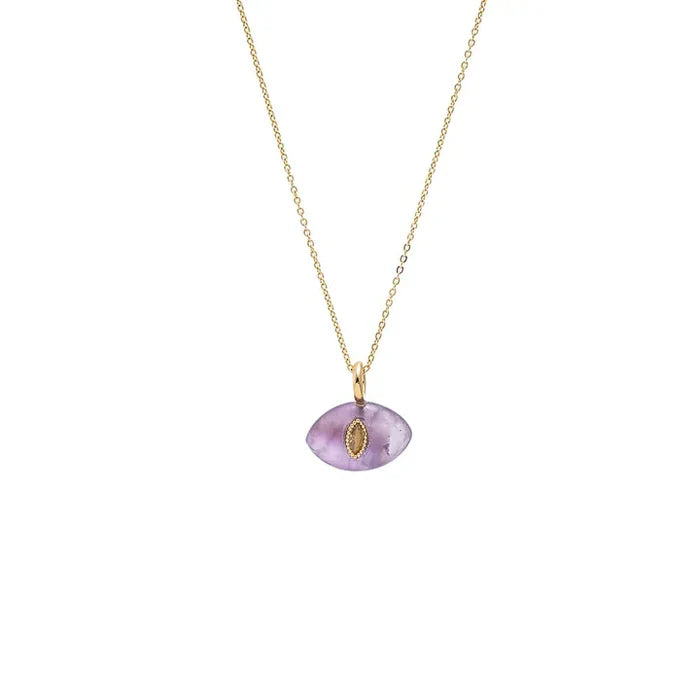 Evil Eye Natural Stone Pendant Necklace