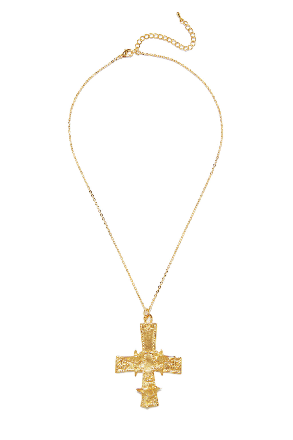 Hannah 18k Gold Plated Cross Necklace - Gold