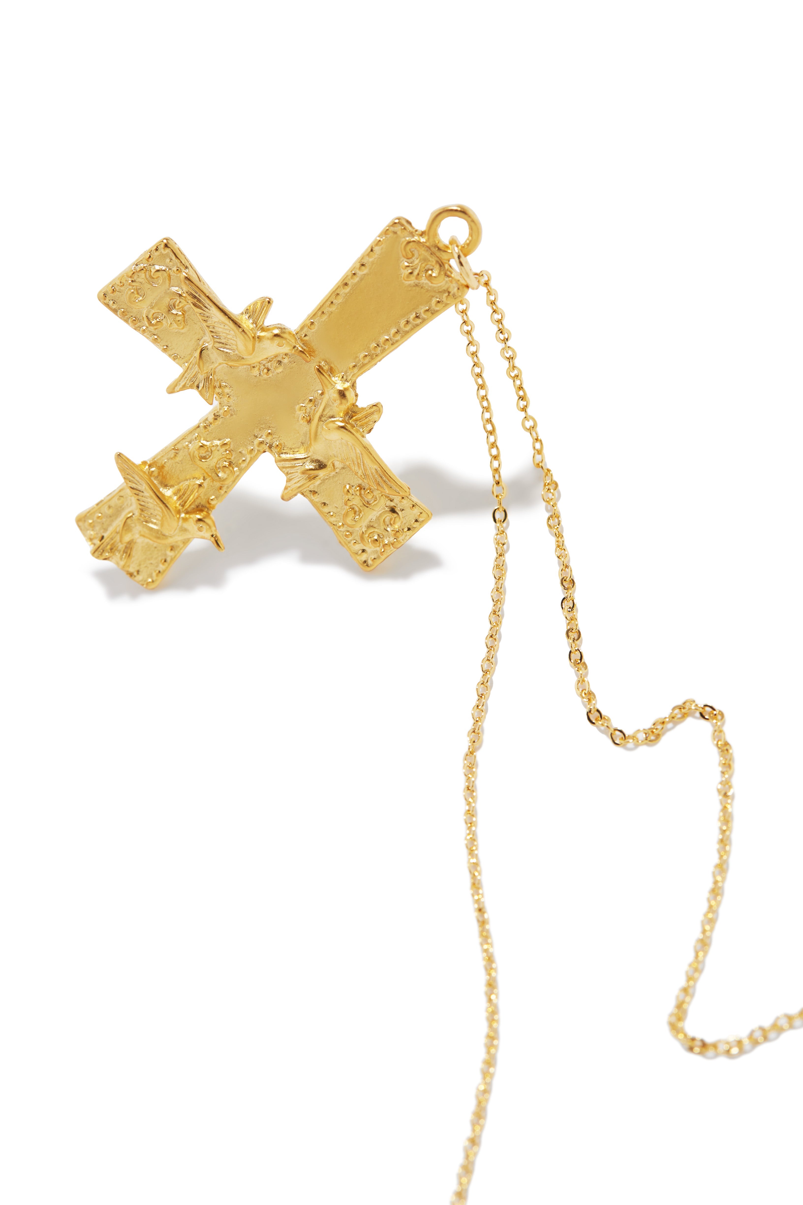 Hannah 18k Gold Plated Cross Necklace - Gold