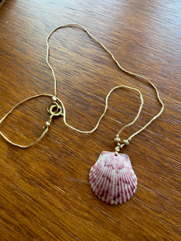 Gold Silk Shell Necklace