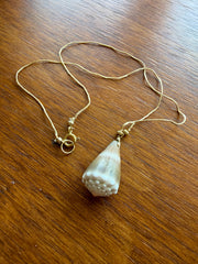 Gold Silk Shell Necklace