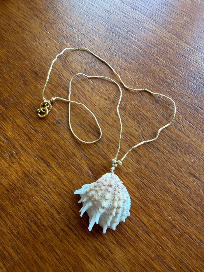 Gold Silk Shell Necklace