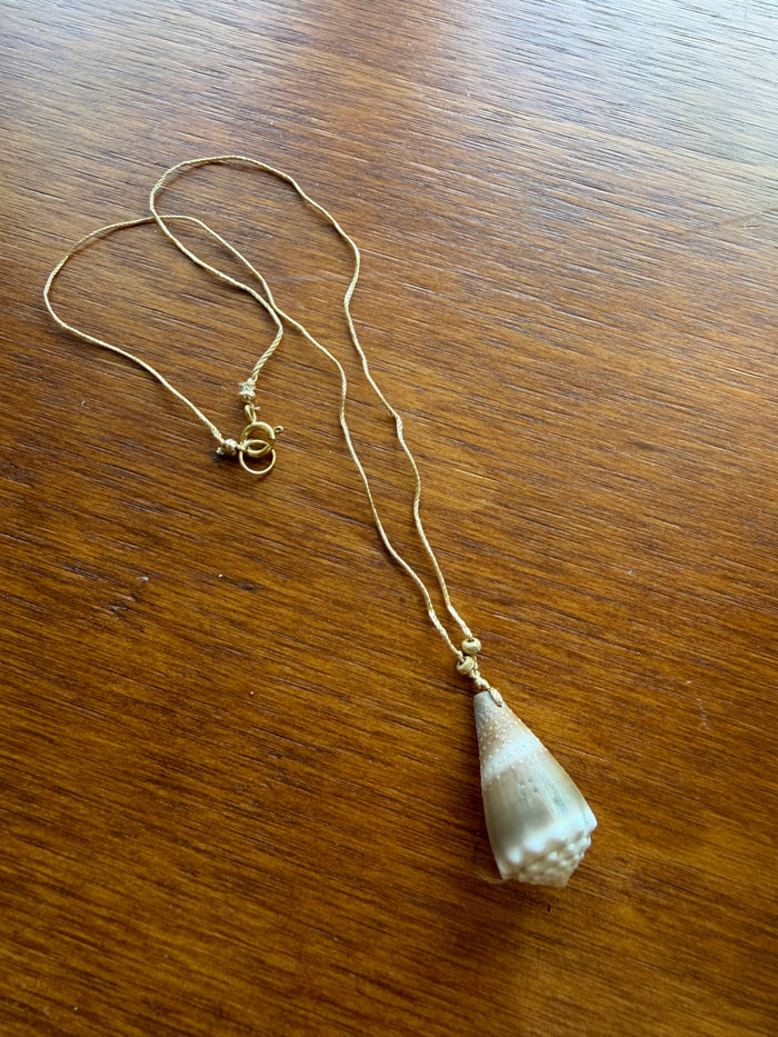 Gold Silk Shell Necklace