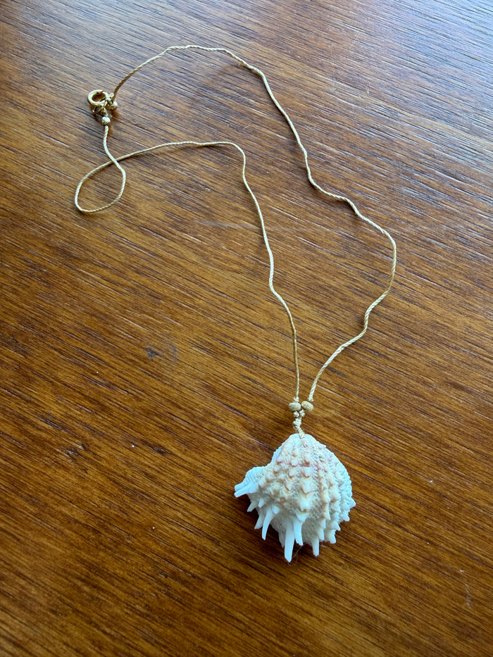 Gold Silk Shell Necklace